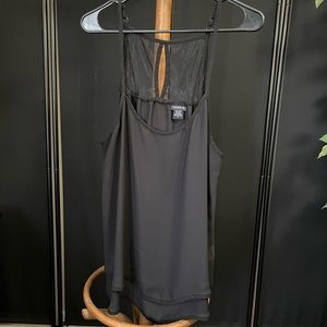Torrid Black Polyester Lace Back Cami Tank Top